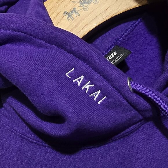 Lakai Skateboarding BLACK SABBATH Embroidered Pullover Hoodie Purple White Sz M* - Picture 5 of 6